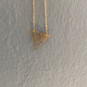 Gold triangle necklace
